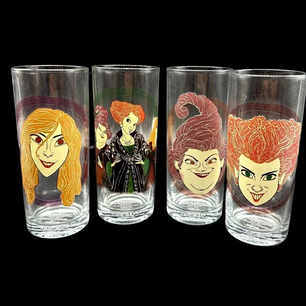 NWT Disney Hocus Pocus Sanderson Sisters Glassware Set Set of 4 Halloween Party